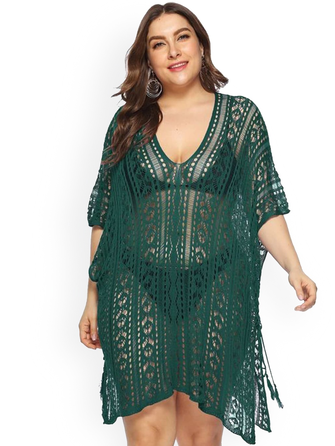 

Addery Self Design Lace Sarong Dress, Green