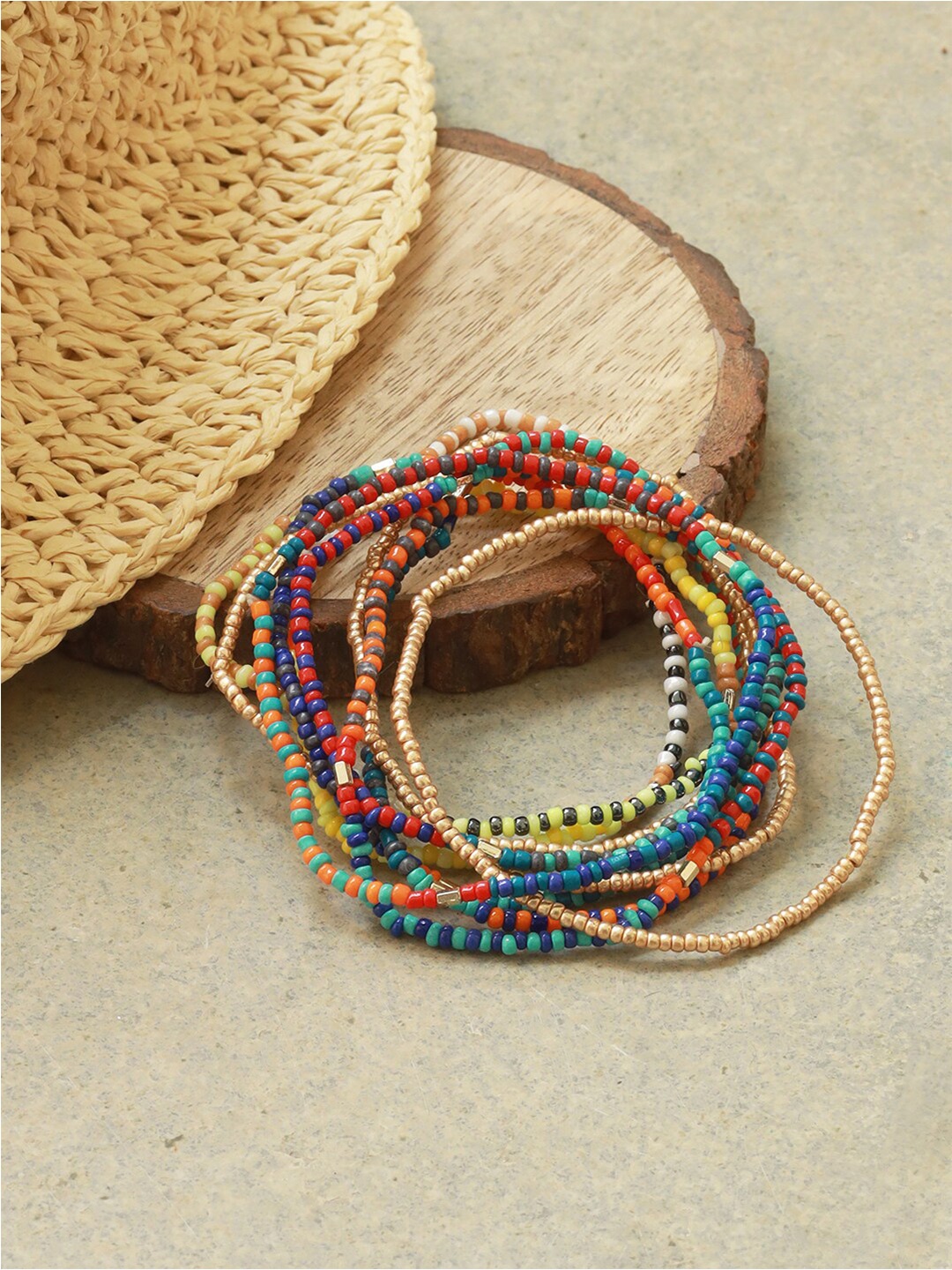 

Ayesha Beaded Boho Multistrand Bracelet, Blue