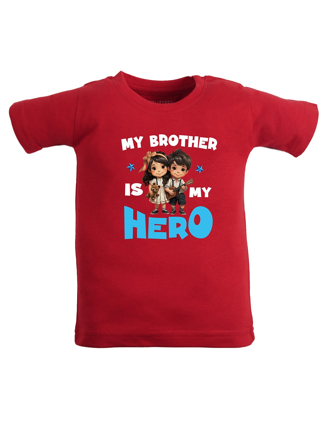 

FFLIRTYGO Kids Typography Printed Pure Cotton T-shirt, Red