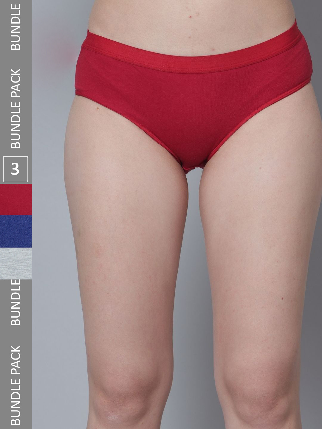 

Aimly Pack Of 3 Daily Use Cotton Hipster Briefs Victor_Grey, Red