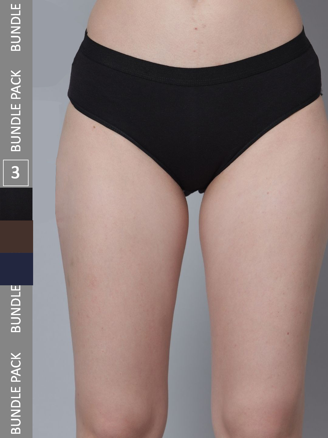

Aimly Women Pack Of 3 Mid-Rise Cotton Hipster Briefs, Brown