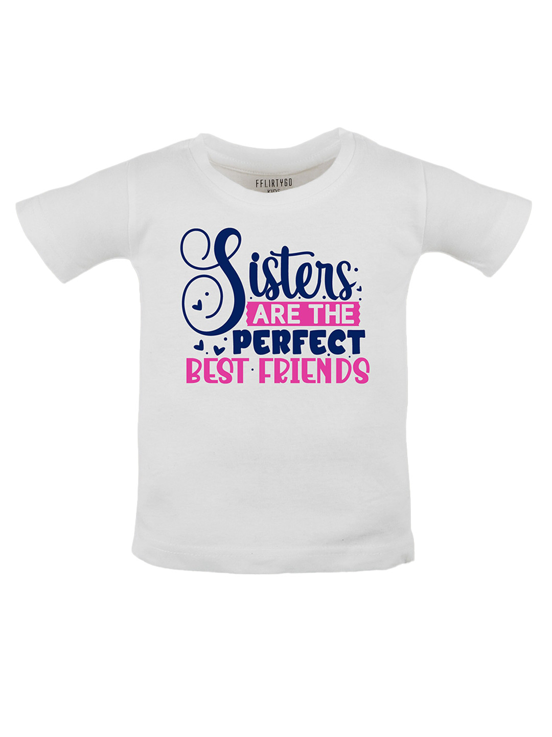 

FFLIRTYGO Kids Typography Printed Pure Cotton T-shirt, White