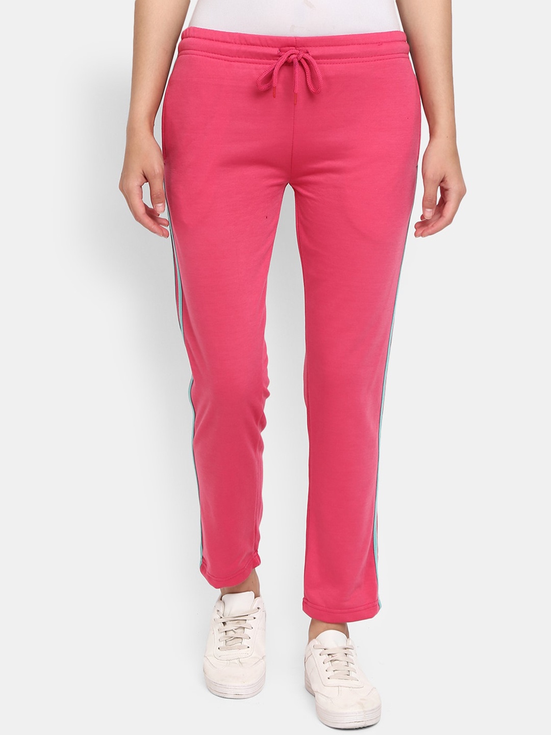 

V-Mart Women Side Stripe Detail Cotton Track pant, Fuchsia