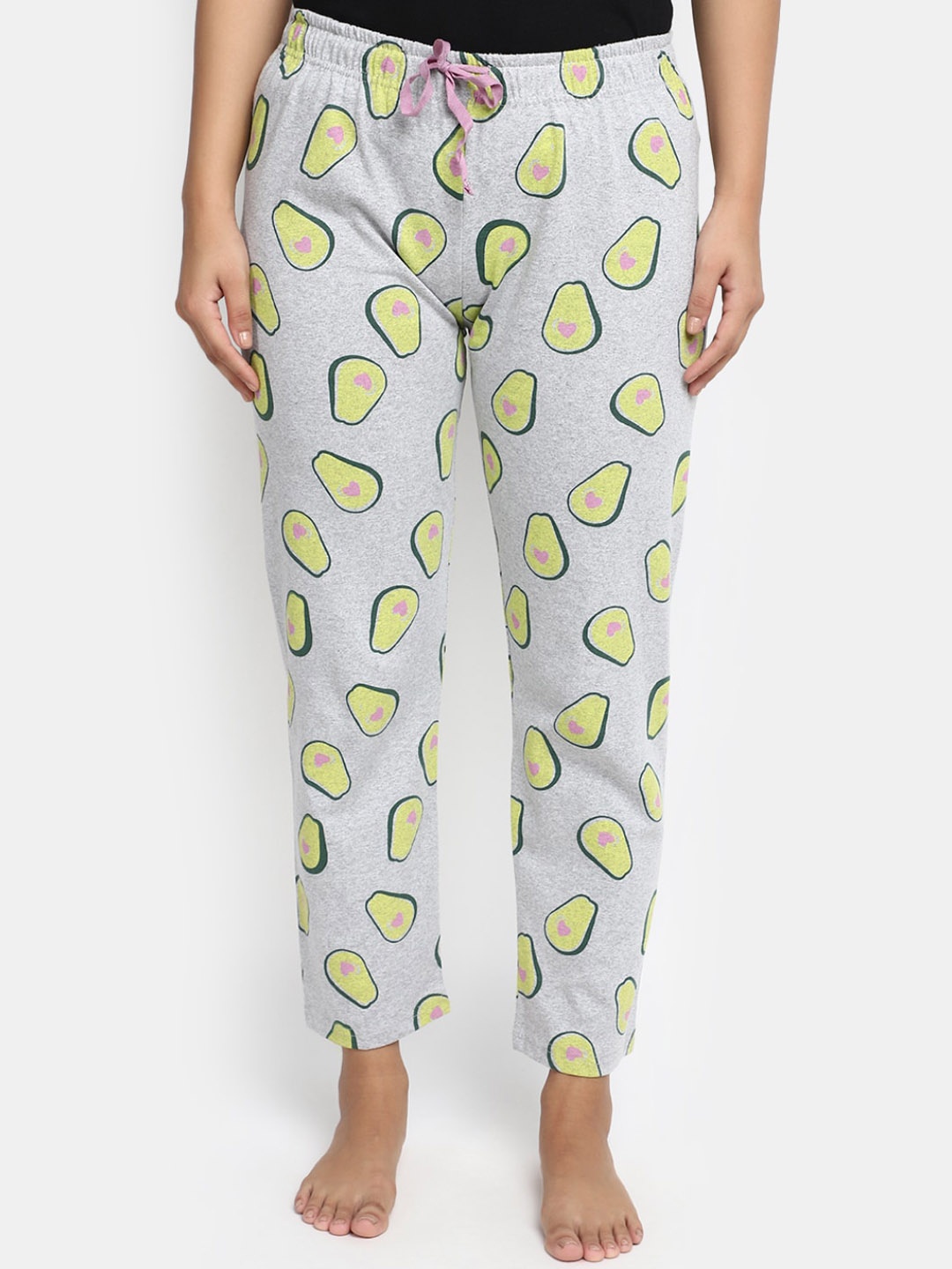 

V-Mart Women Printed Cotton Lounge Pant, Grey