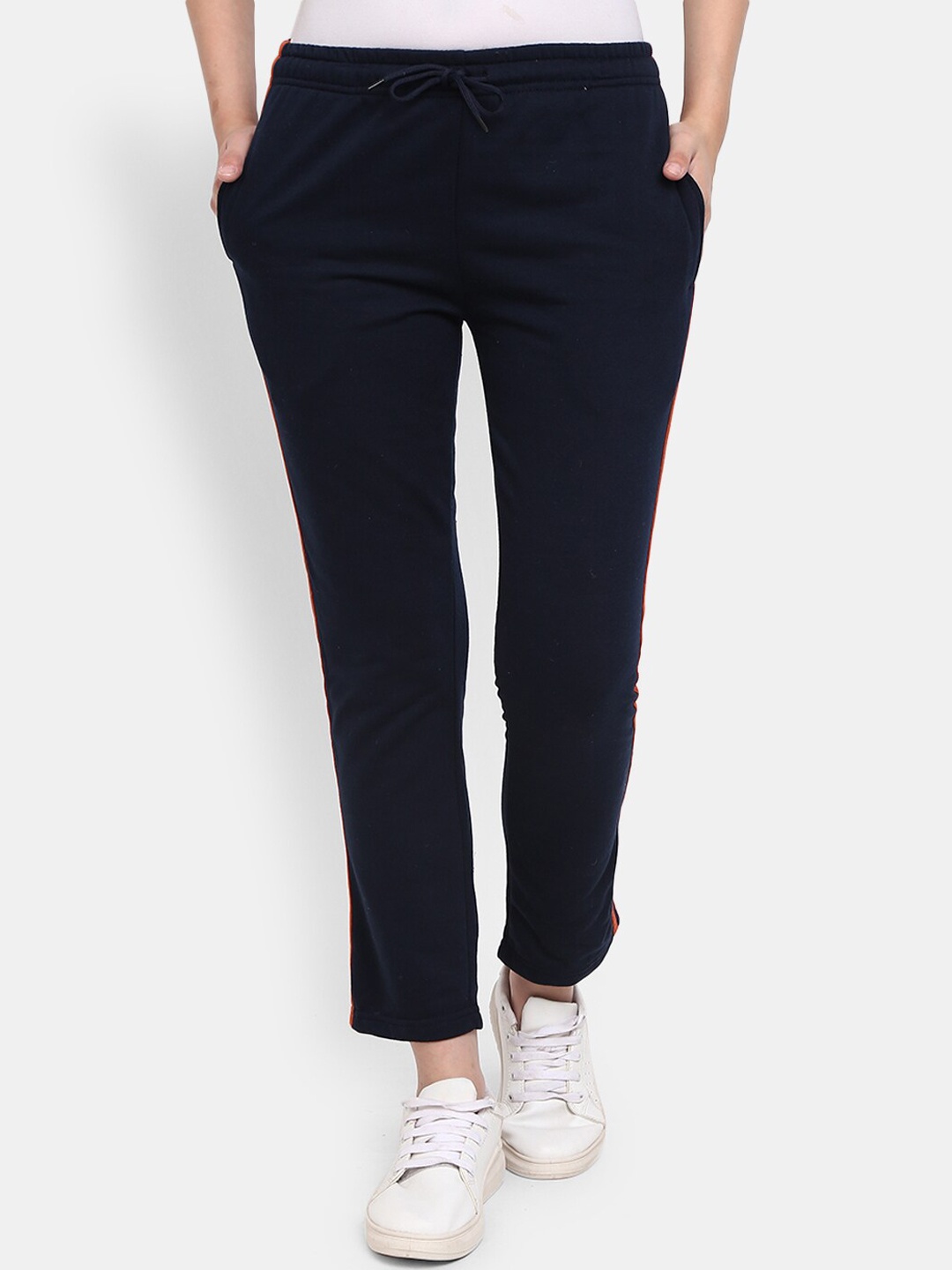 

V-Mart Women Mid-Rise Track Pants, Navy blue