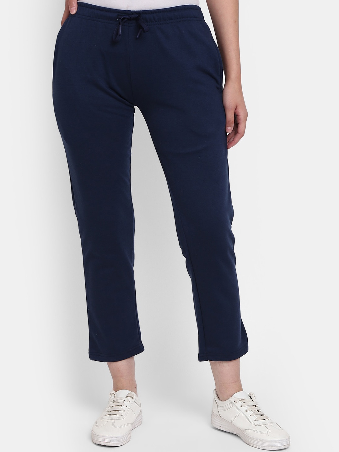 

V-Mart Women Mid-Rise Cotton Fleece Track pant, Blue