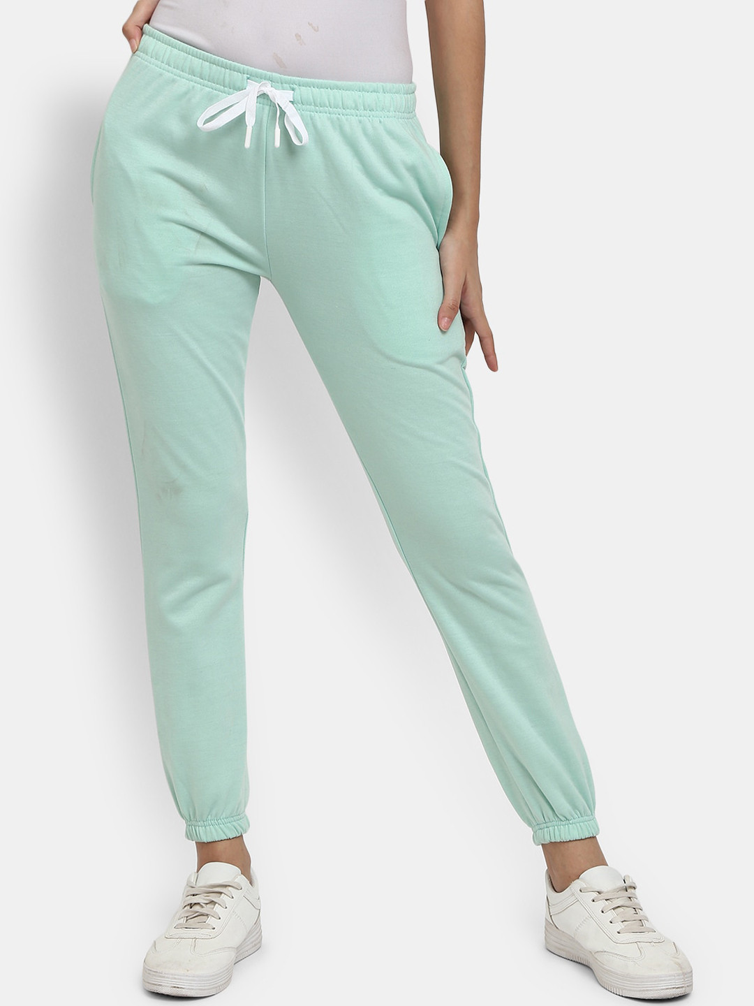 

V-Mart Women Mid-Rise Cotton Jogger, Green