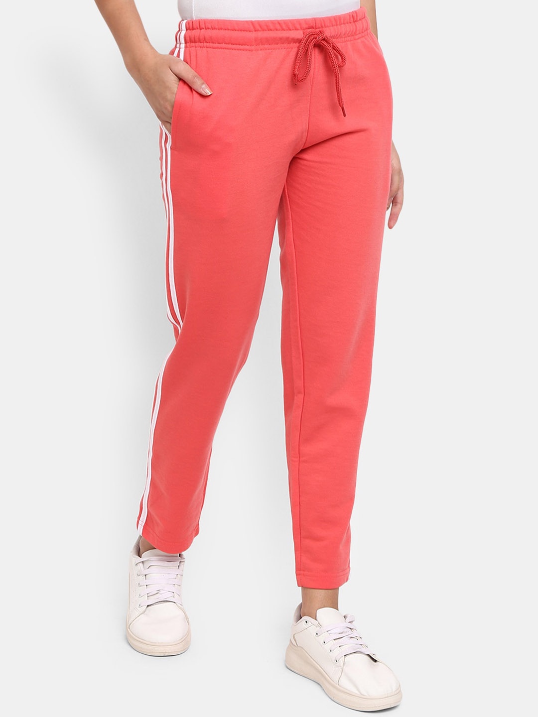 

V-Mart Women Mid-Rise Cotton Track Pants, Orange
