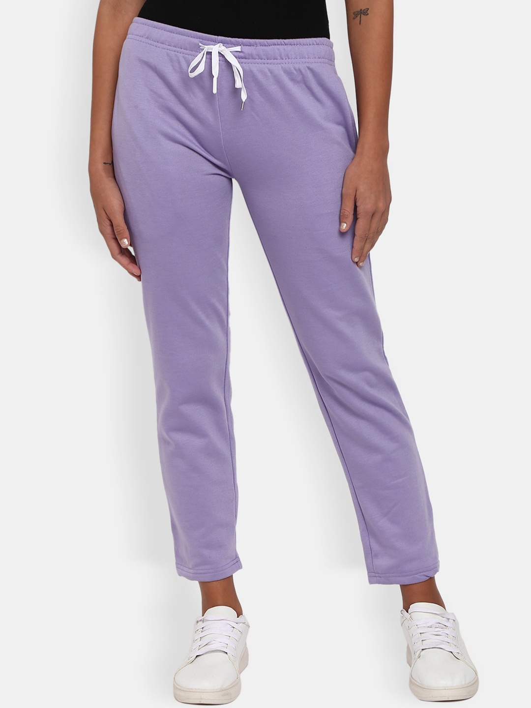 

V-Mart Women Mid-Rise Fleece Track Pants, Lavender