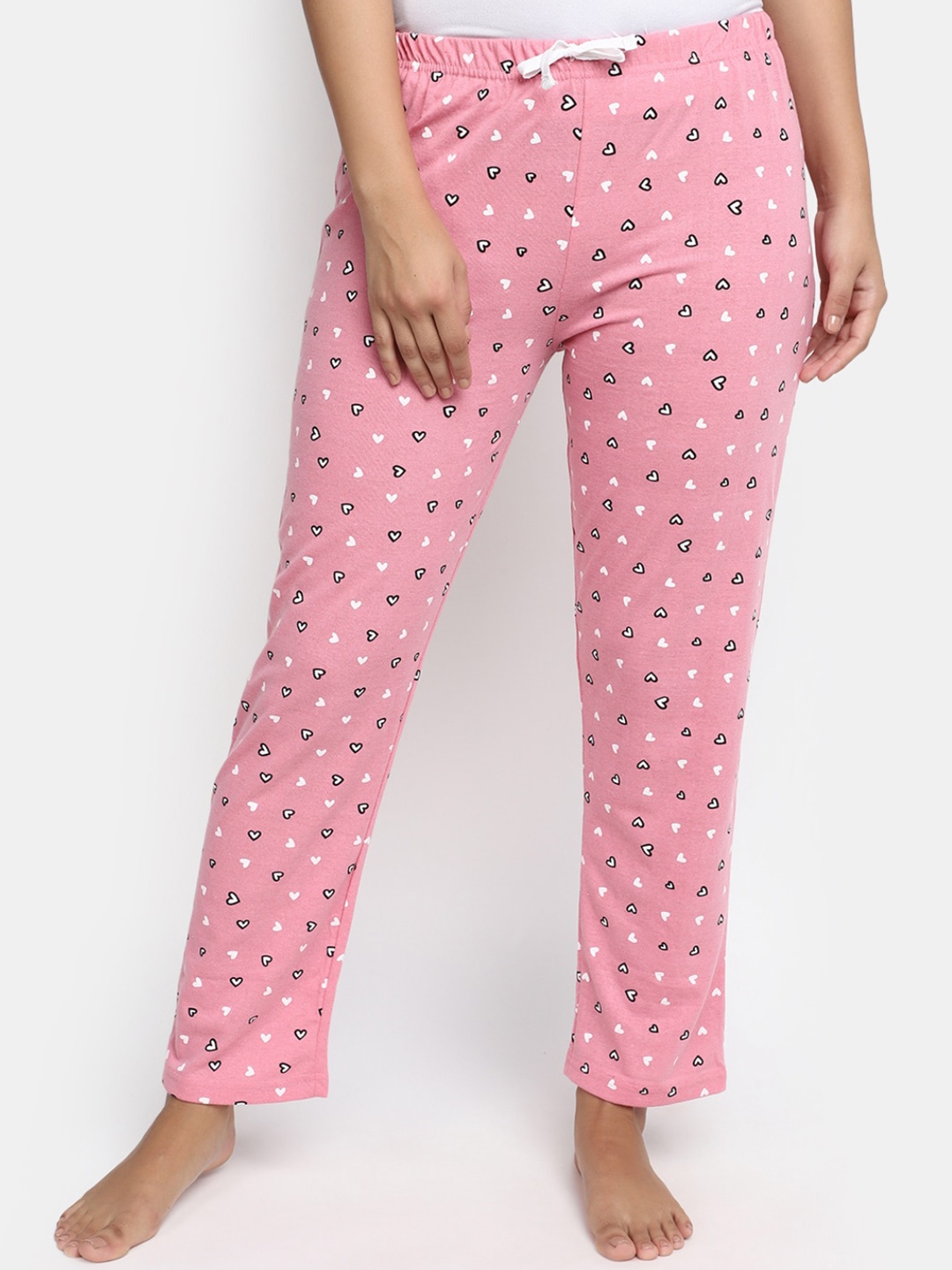 

V-Mart Women Printed Fleece Lounge Pants, Pink