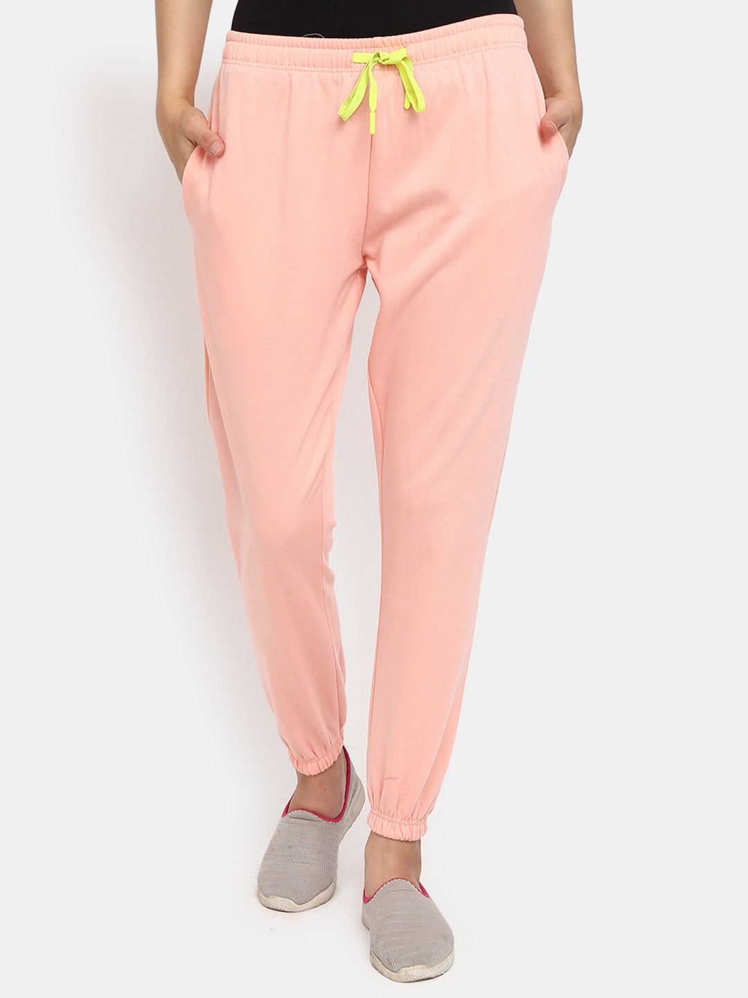 

V-Mart Women Mid-Rise Fleece Track Pants, Pink