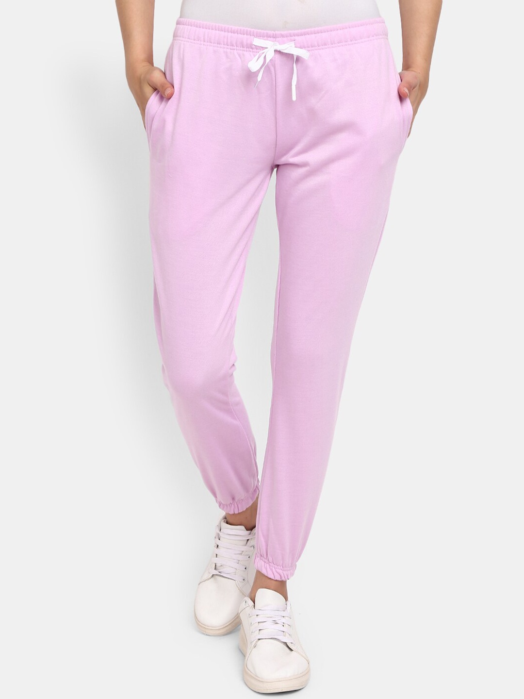 

V-Mart Women Mid-Rise Cotton Joggers, Lavender