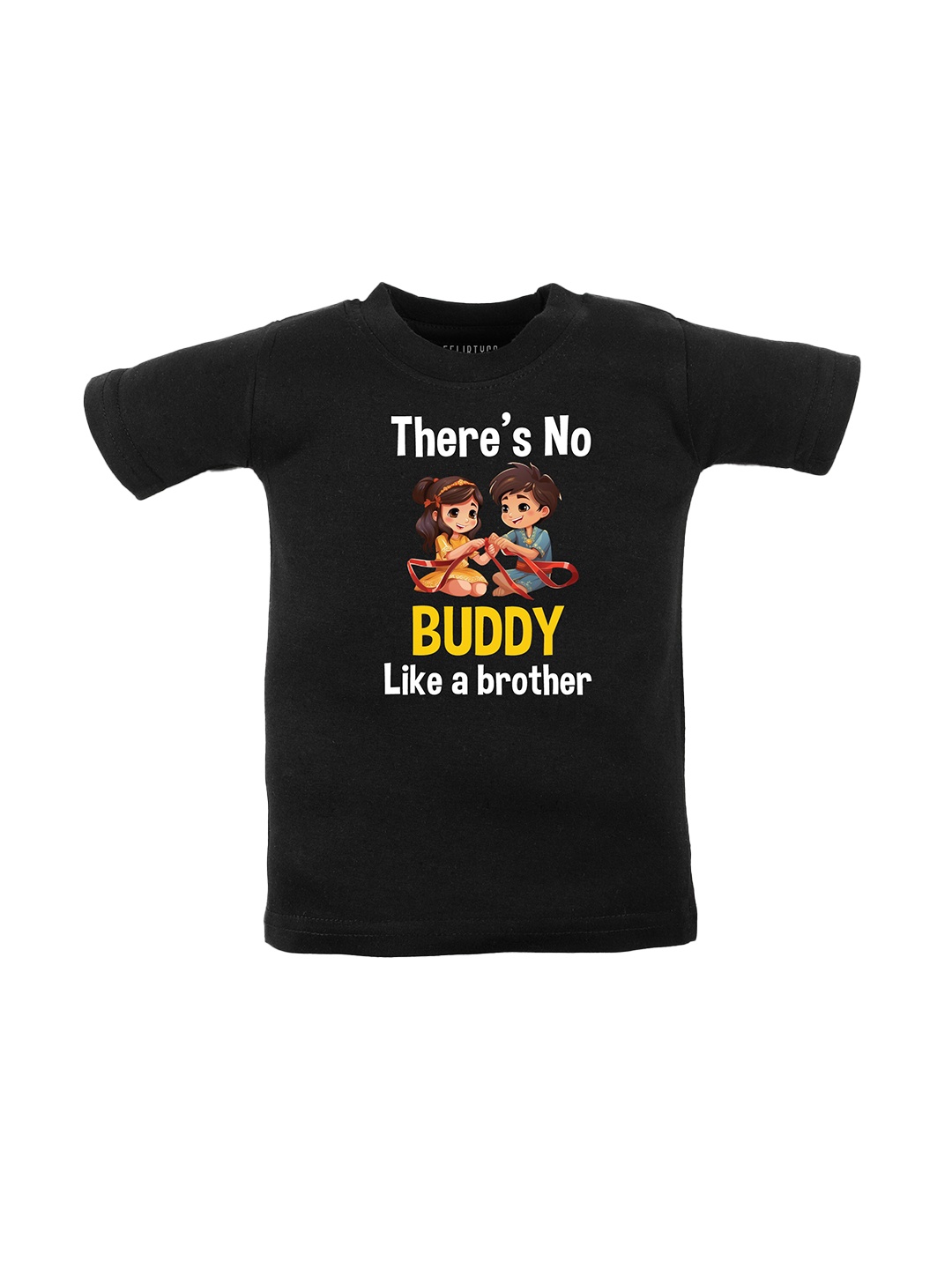 

FFLIRTYGO Kids Typography Printed Pure Cotton T-shirt, Black