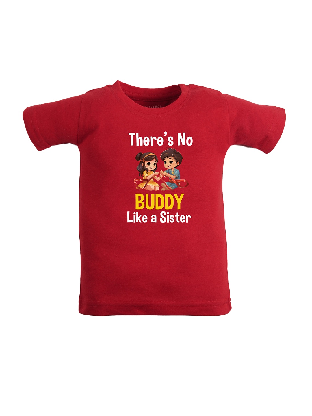 

FFLIRTYGO Kids Unisex Typography Printed Round Neck Cotton T-Shirt, Red