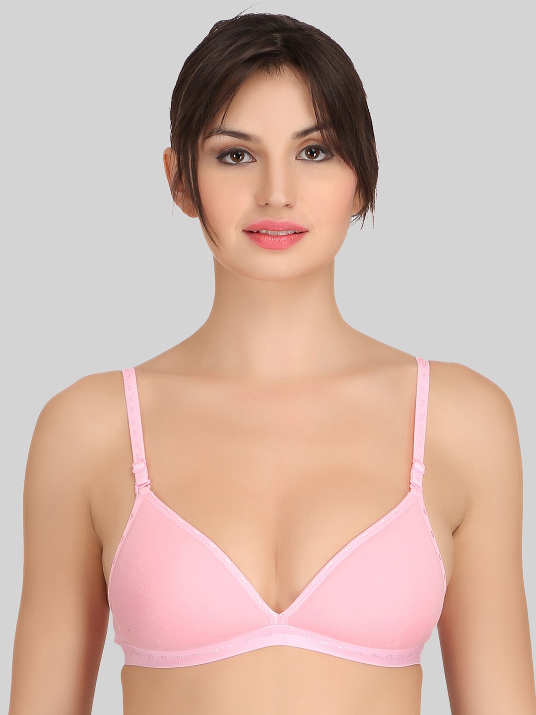 

SELFCARE Medium Coverage Lightly Padded Pure Cotton T-shirt Bra All Day Comfort, Pink