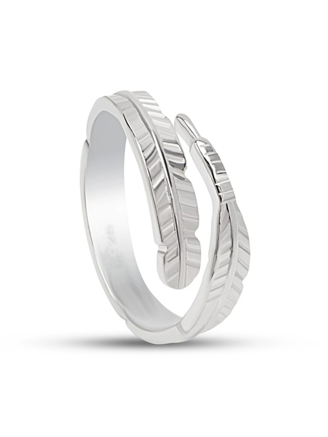 

March by FableStreet 925 Sterling Silver Rhodium-plated CZ-studded Finger Ring