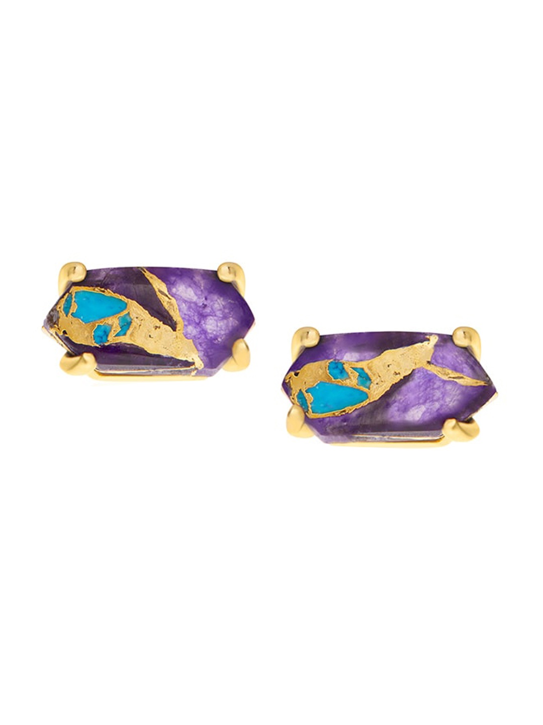 

March by FableStreet Gold-Plated Geometric Studs Earrings