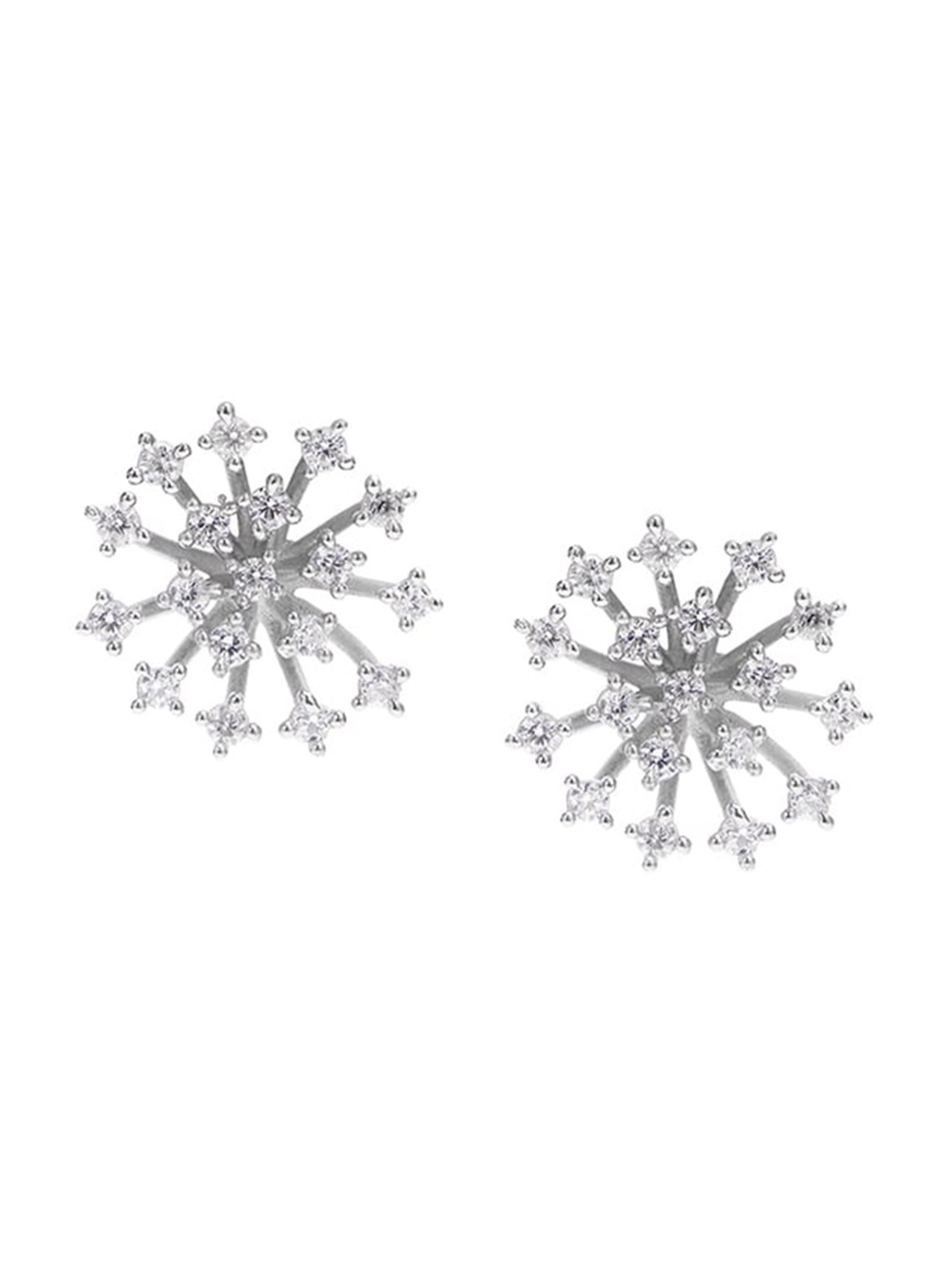 

March by FableStreet Rhodium-Plated Classic Studs Earrings, Silver