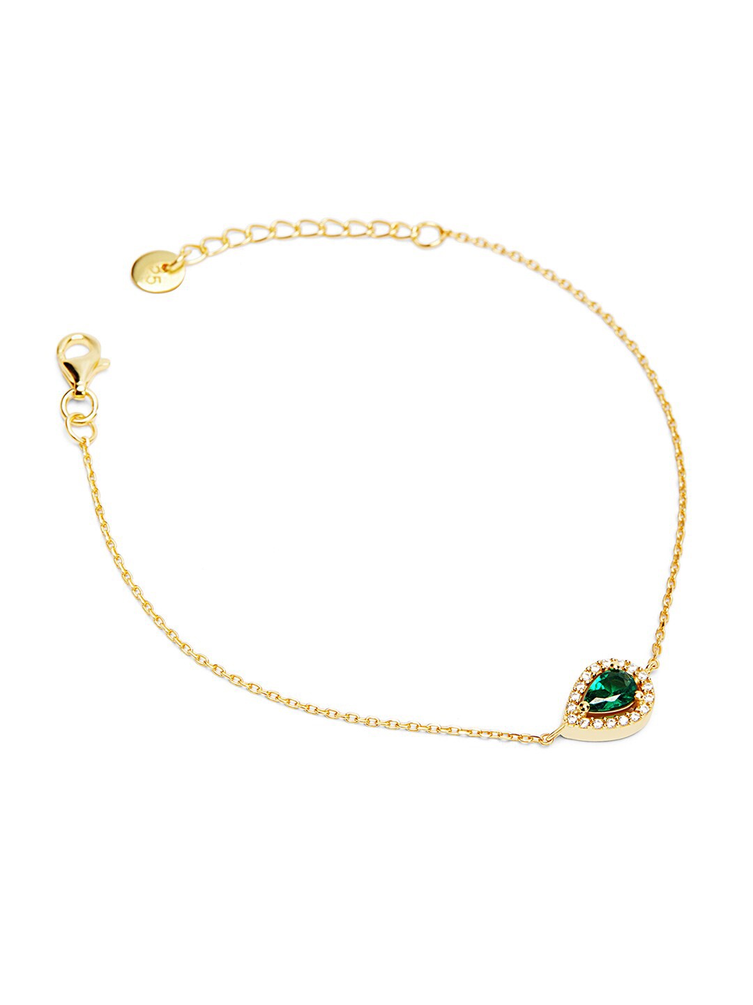

March by FableStreet Sterling Silver Cubic Zirconia Gold-Plated Charm Bracelet