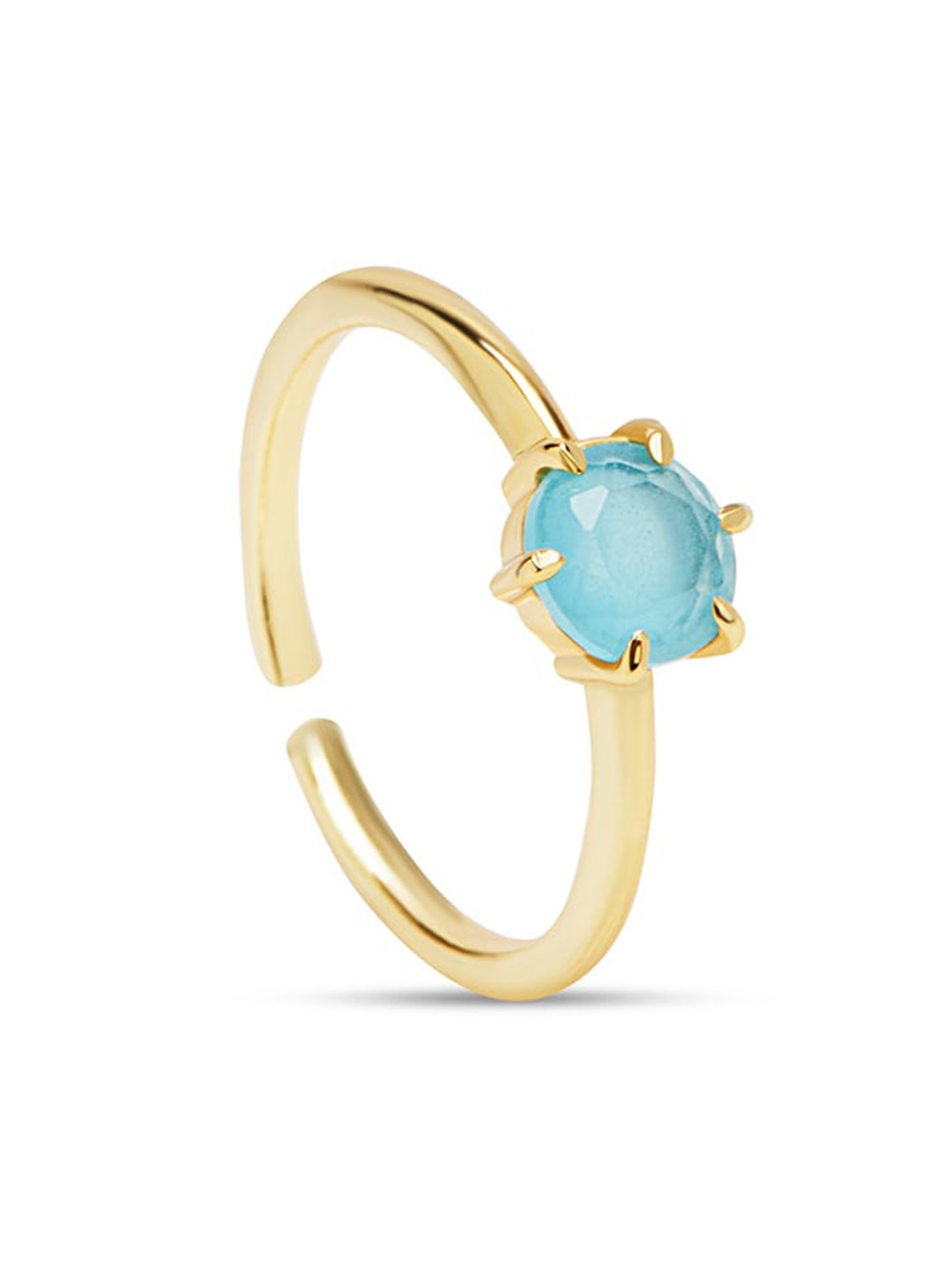 

March by FableStreet 18KT Gold Plated Sterling Silver Turquoise Studded Finger Ring