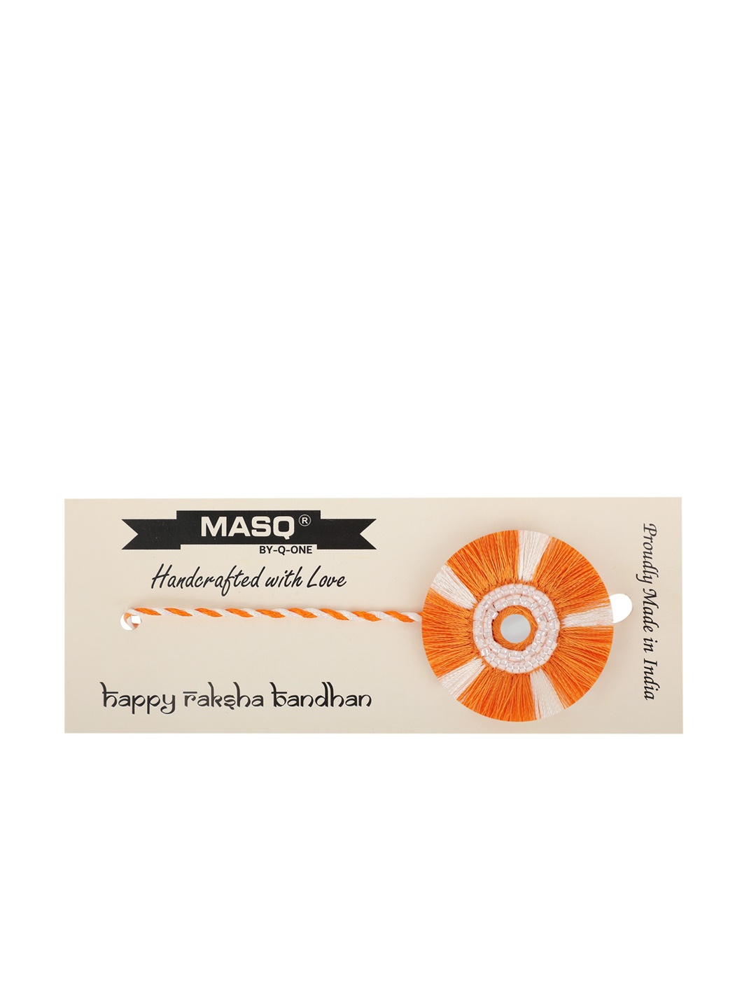 

MASQ Men Rakhi With Roli Chawal & Moli, Orange