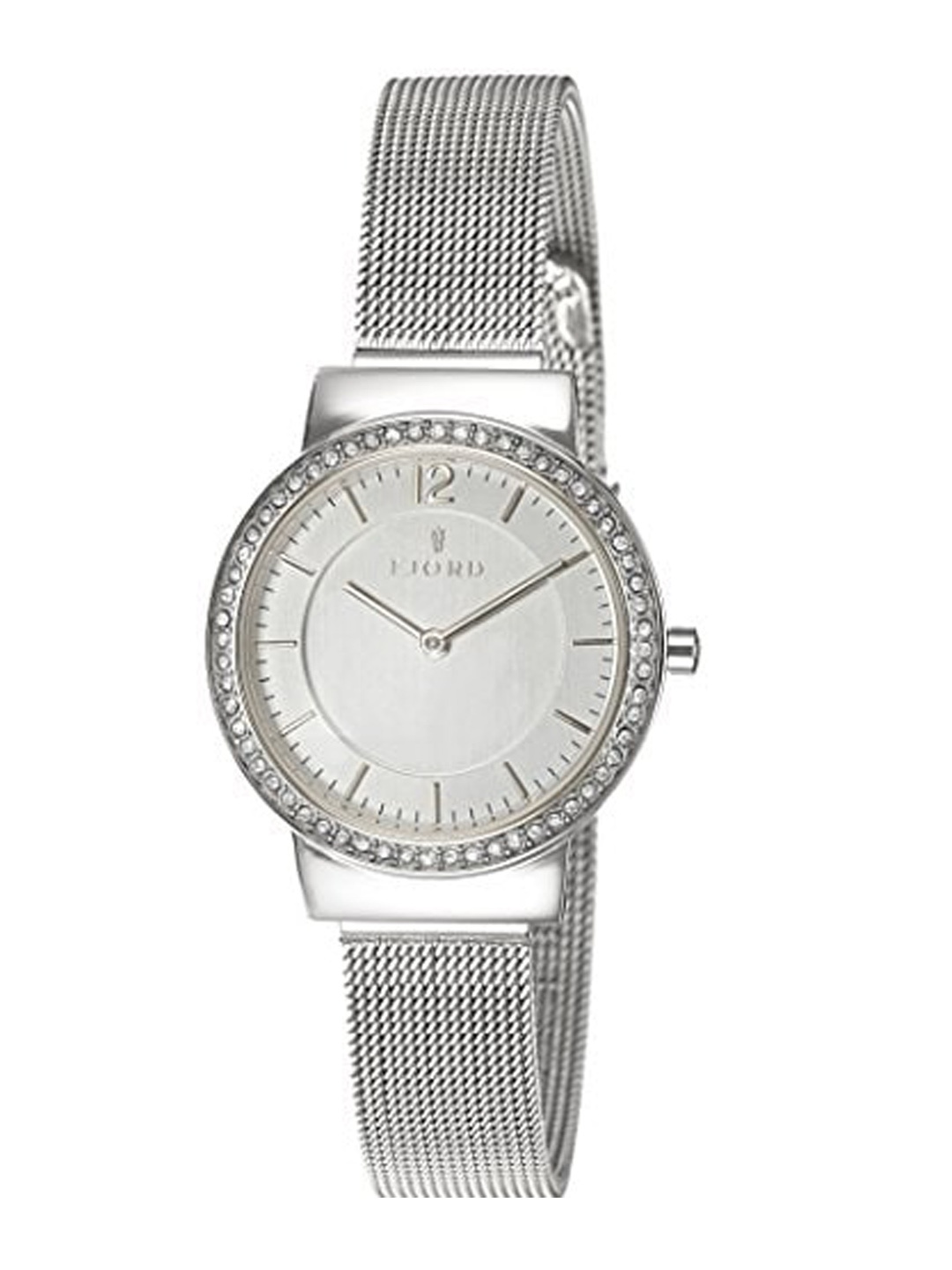 

FJORD Women Embellished Dial & Bracelet Style Straps Analogue Watch FJ-6034-22, Silver