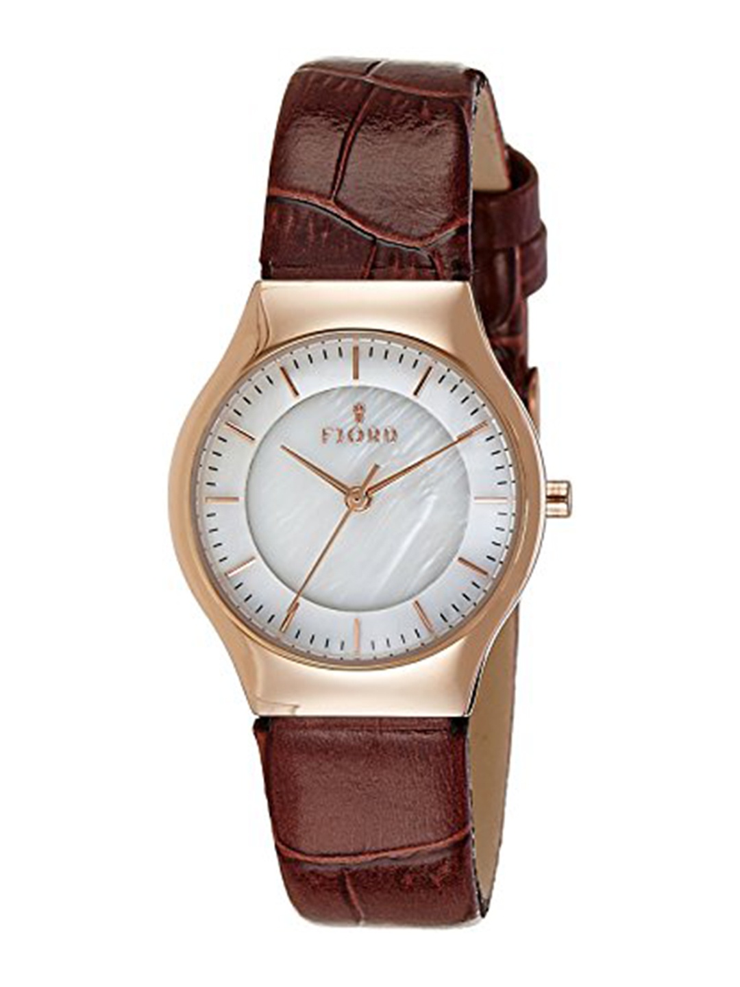 

FJORD Women Textured Dial & Straps Analogue Watch FJ-6030-05, Coffee brown