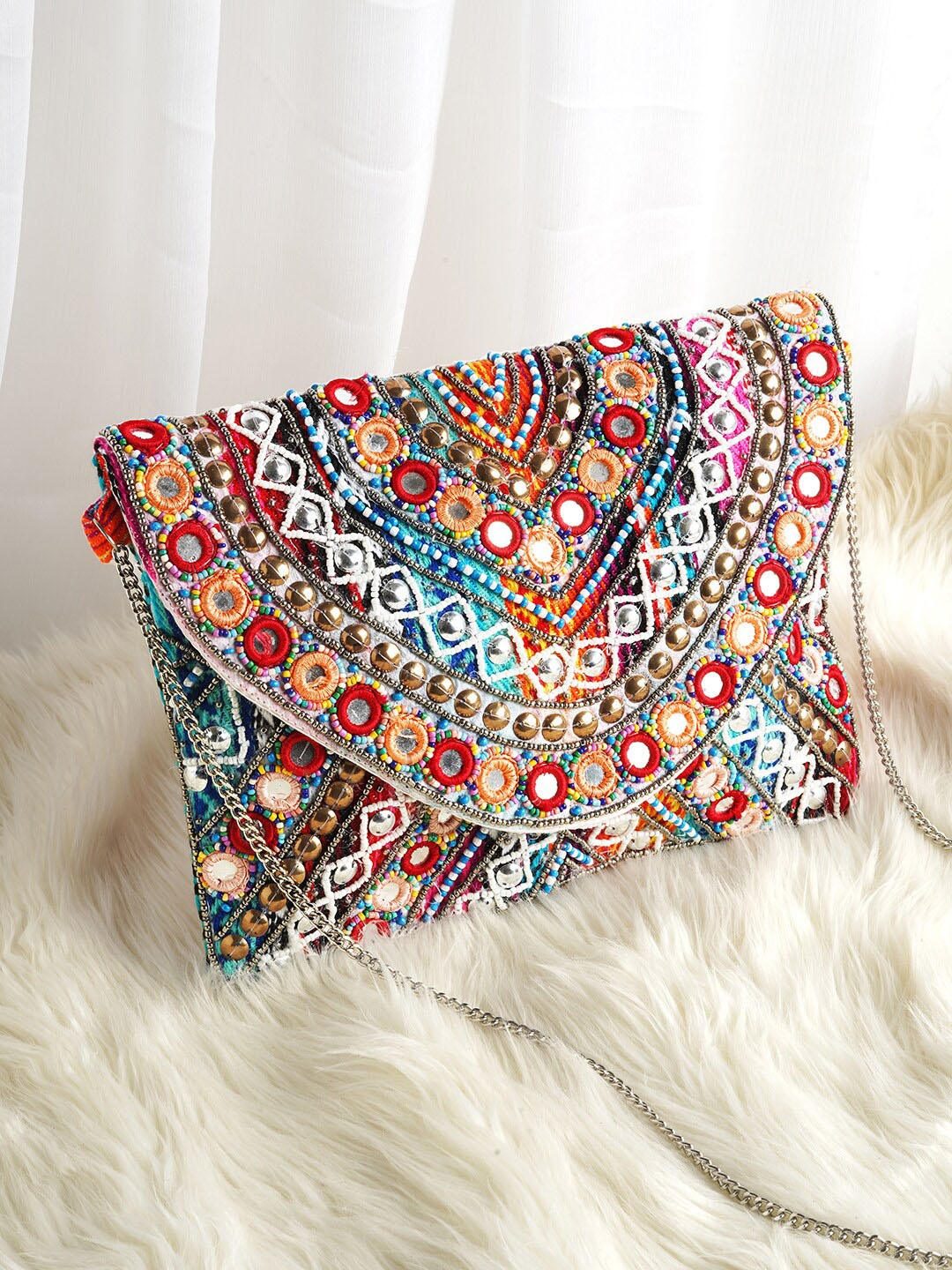 

TEEJH Embroidered Purse Clutch, Pink