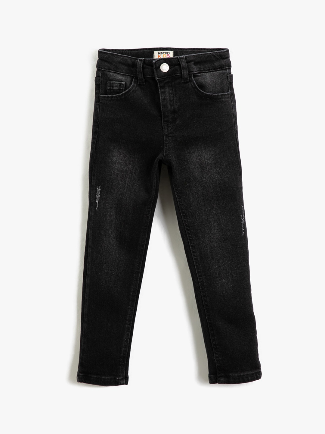 

Koton Boys Mildly Distressed Light Fade Jeans, Black