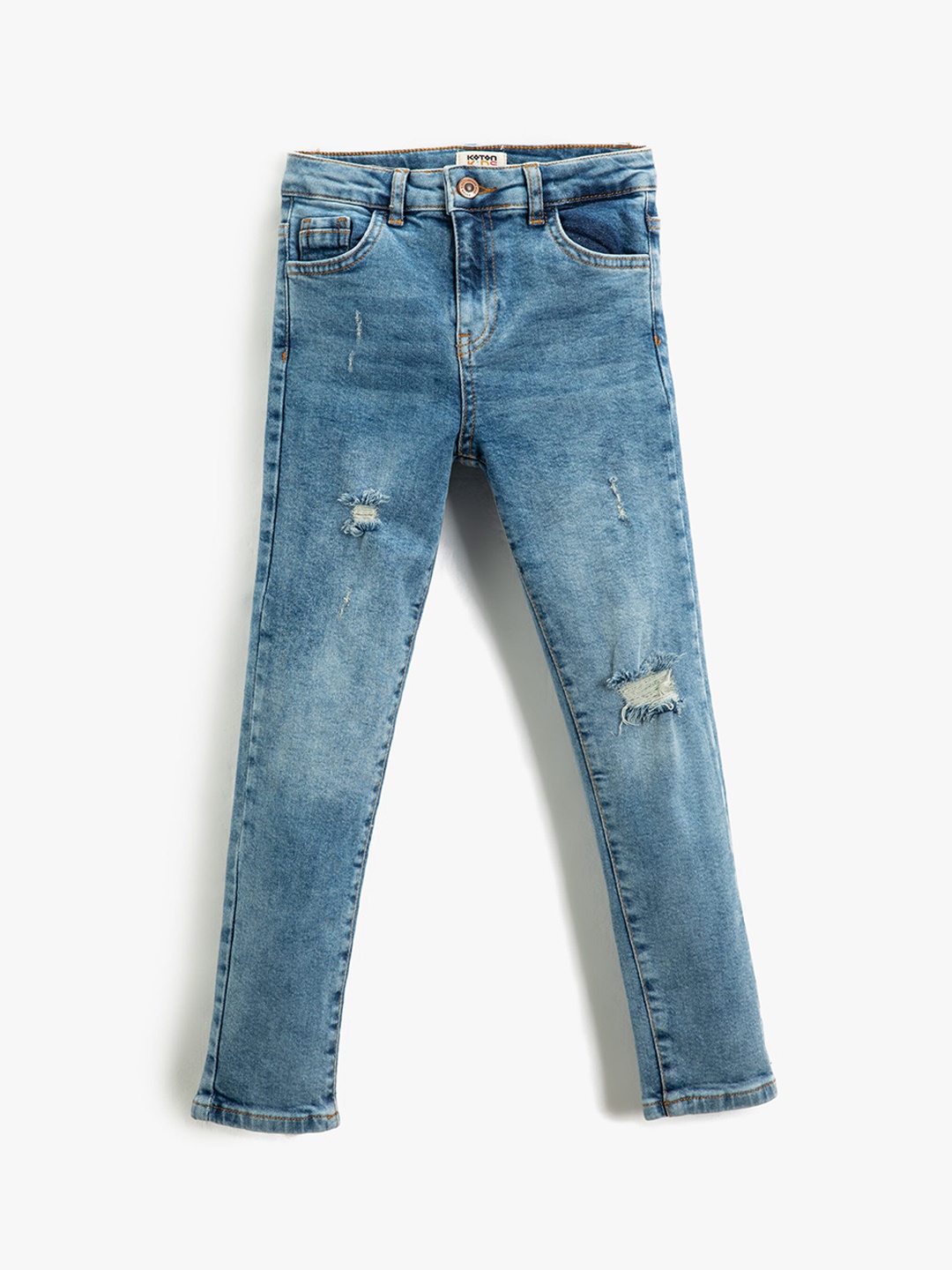 

Koton Boys Mildly Distressed Light Fade Stretchable Jeans, Blue