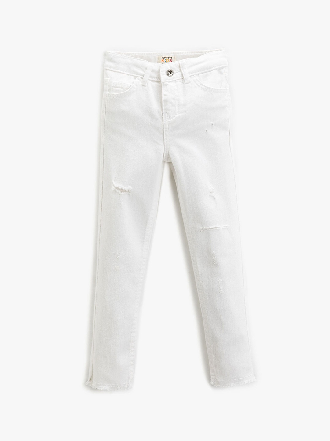 

Koton Boys Mildly Distressed Stretchable Jeans, White
