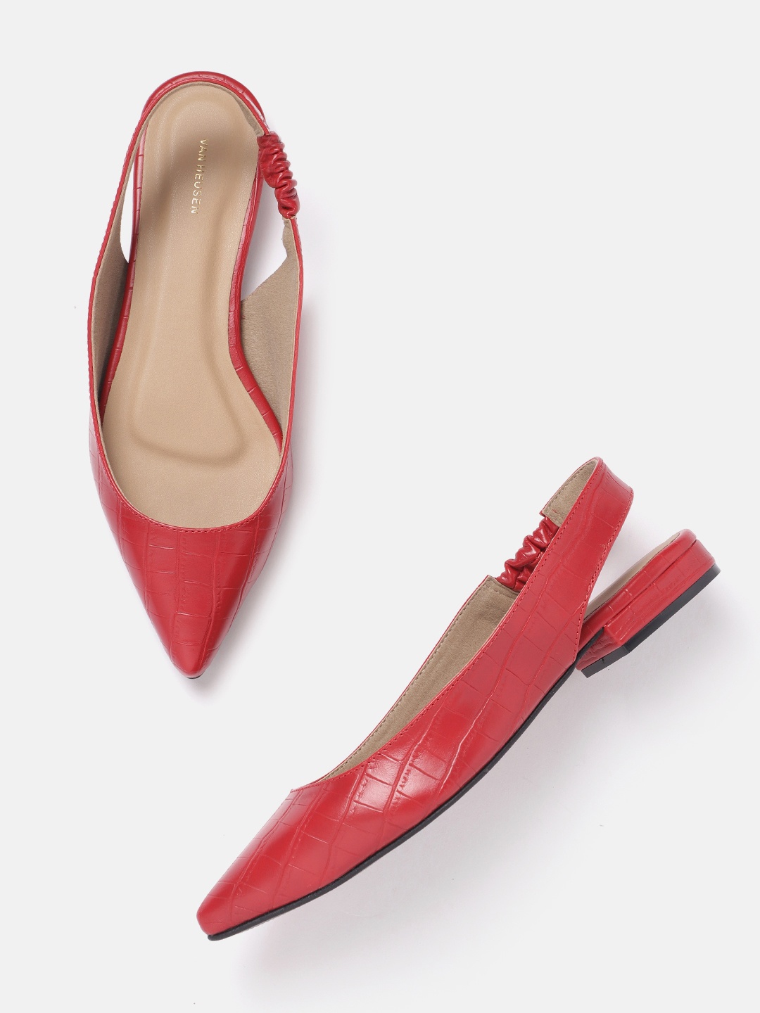 

Van Heusen Woman Textured Ballerinas, Red