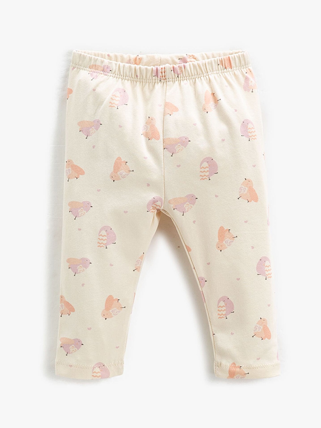 

Koton Girls Bird Printed Lounge Pants, Beige