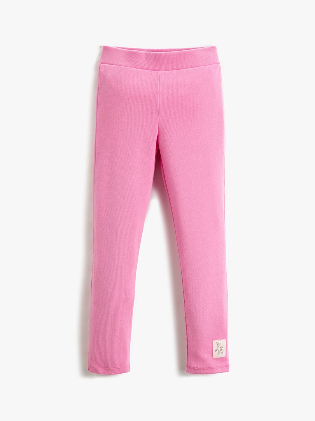 

Koton Girls Self Design Ankle Length Leggings, Pink