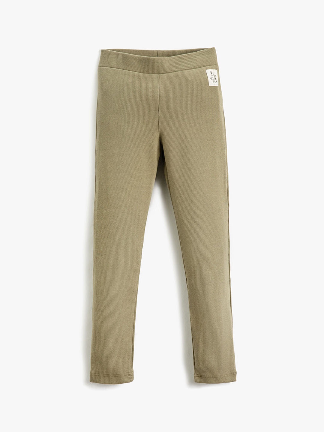 

Koton Girls Self Design Ankle-Length Leggings, Khaki