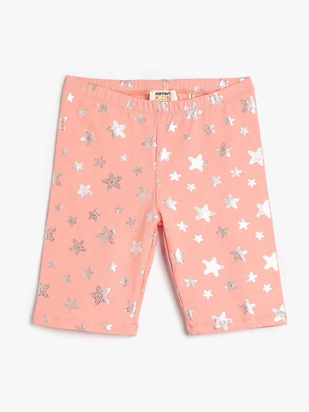 

Koton Girls Star-Printed Short-Length Leggings, Pink