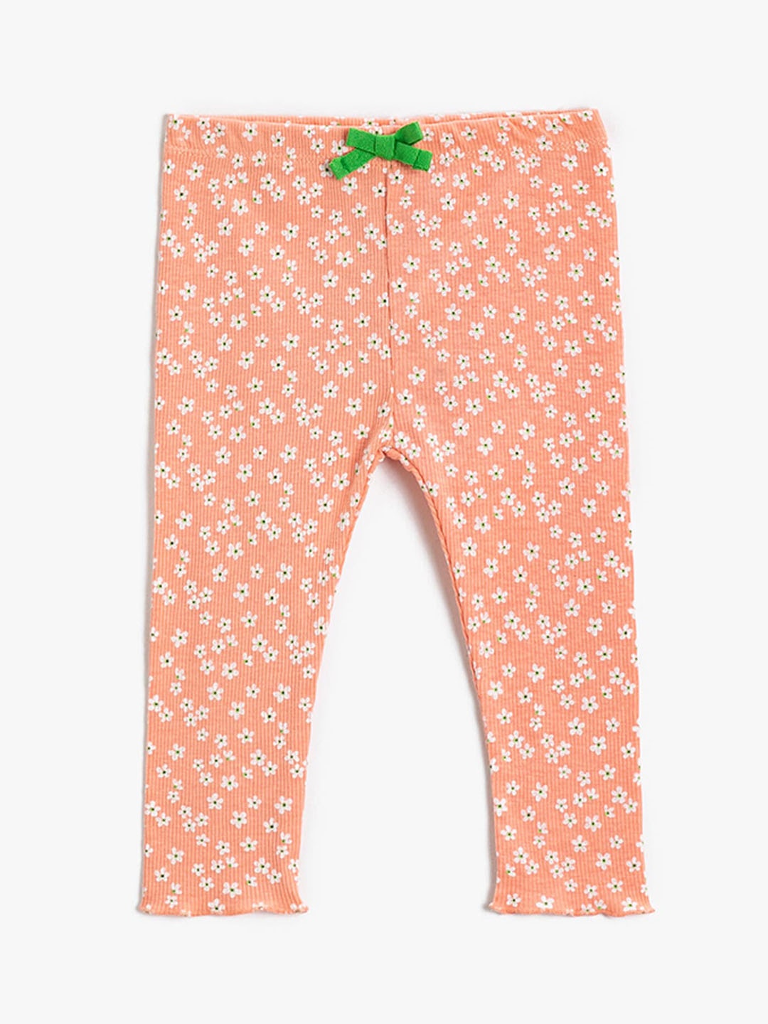 

Koton Girls Floral Printed Ankle-Length Leggings, Pink