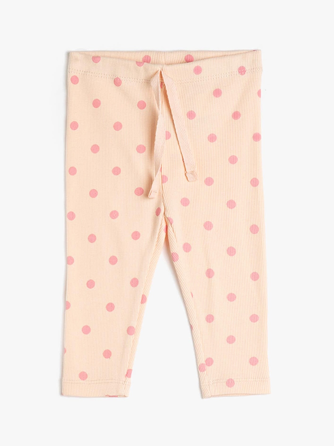 

Koton Girls Polka Dot Printed Ribbed Leggings, Pink