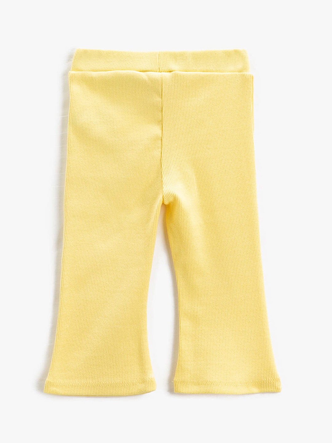 

Koton Girls Mid-Rise Ribbed Flared Leggings, Yellow
