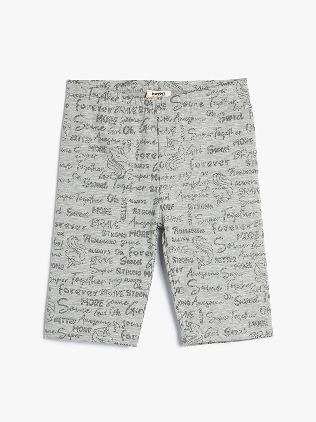 

Koton Girls Mid-Rise Unicorn Printed Leggings, Grey