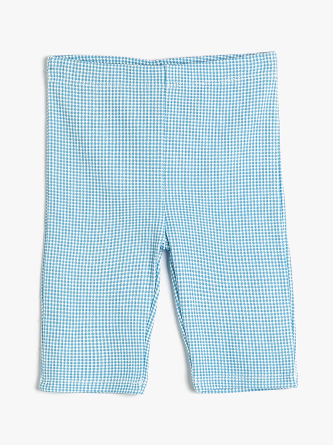 

Koton Girls Mid-Rise Checked Ankle-Length Leggings, Blue