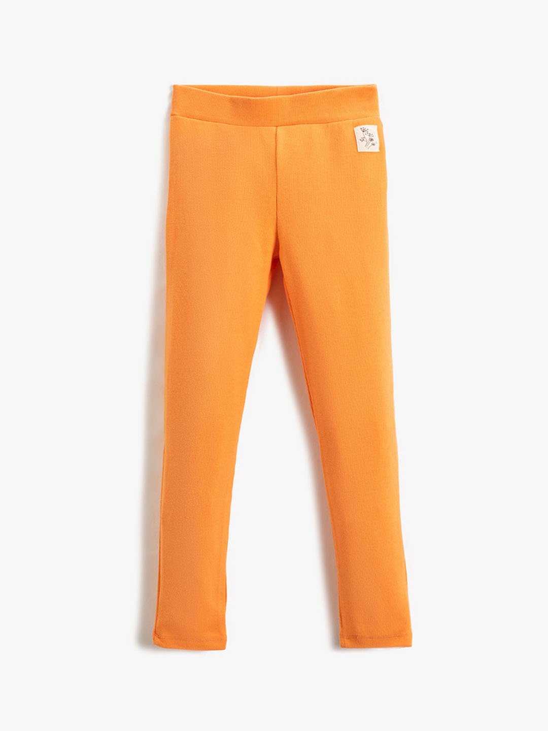 

Koton Girls Mid-Rise Ribbed Leggings, Orange
