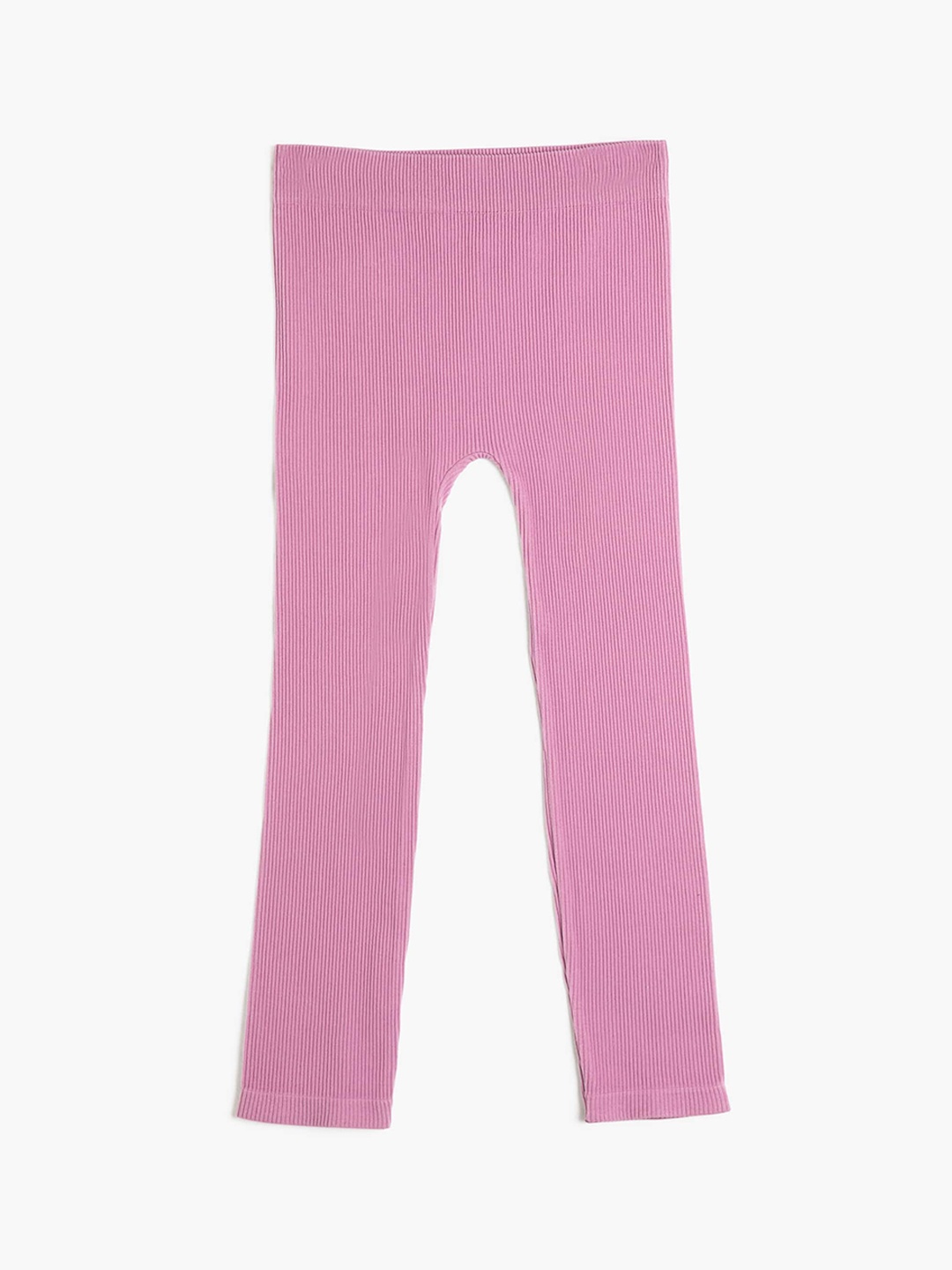 

Koton Girls Ribbed Pure Cotton Leggings, Pink