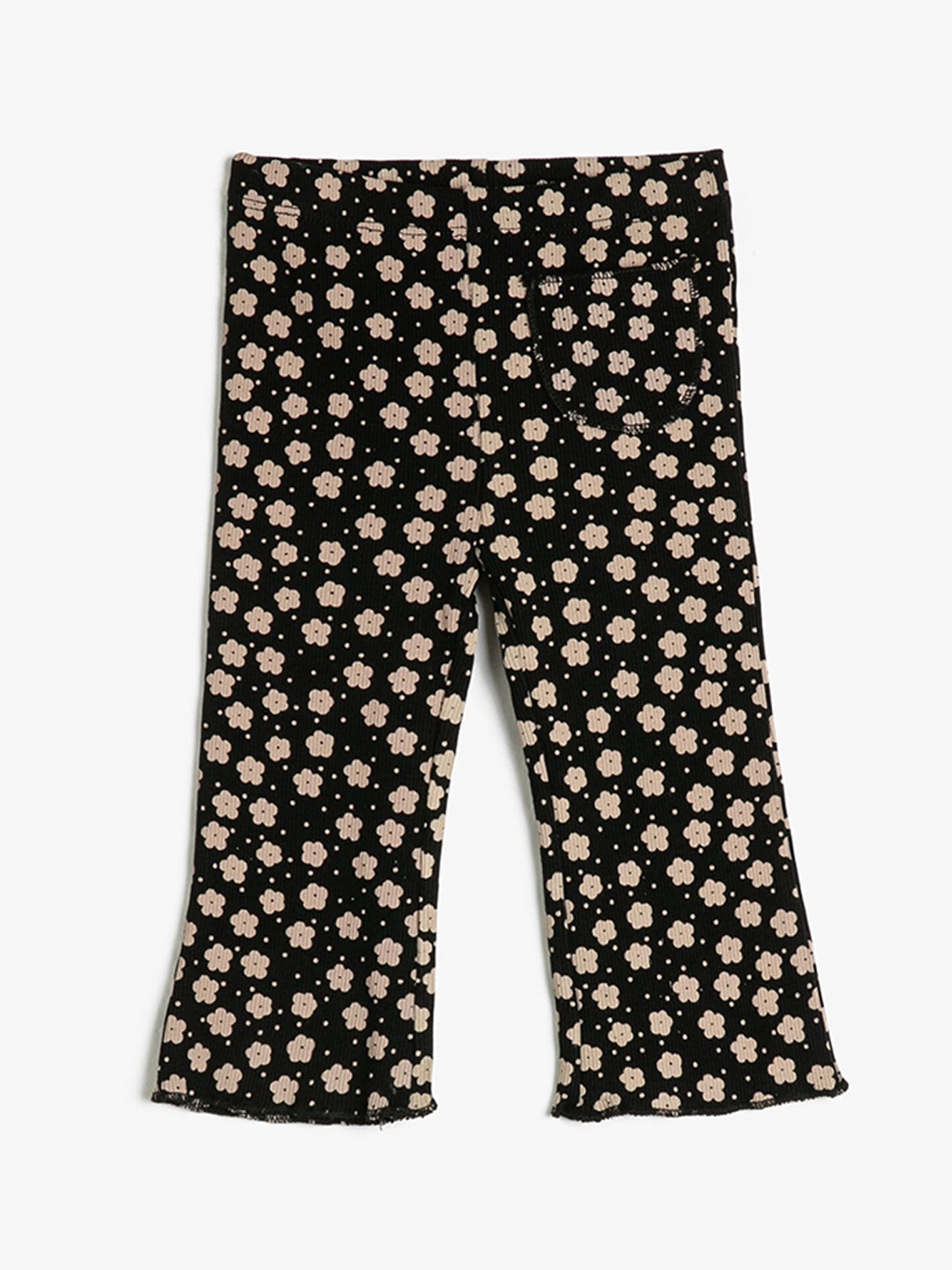 

Koton Girls Floral Printed Wide Leg Leggings, Black