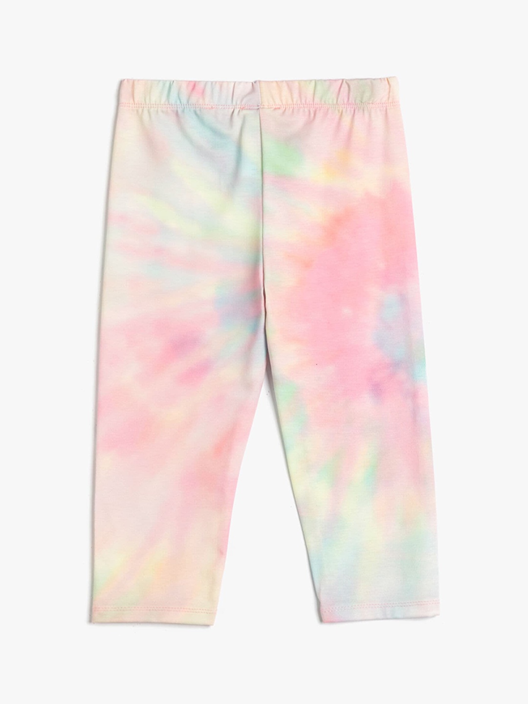 

Koton Girls Tie-Dye Printed Three-Fourth Length Leggings, Pink