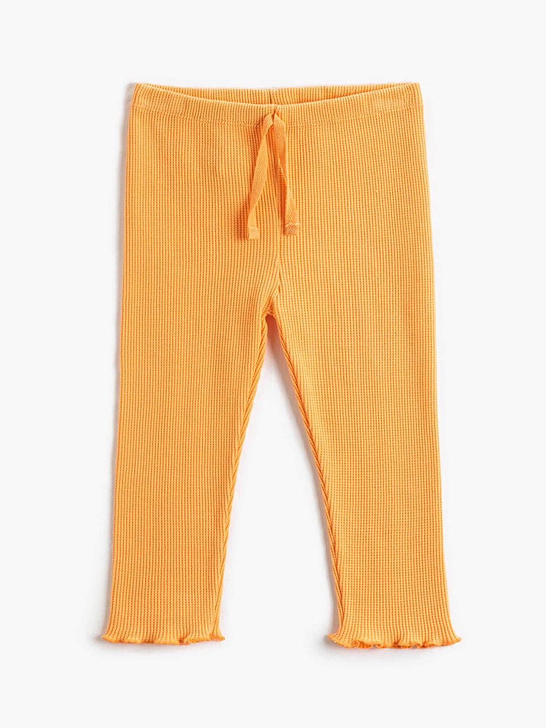 

Koton Infants Girls Ribbed Pure-Cotton Leggings, Orange
