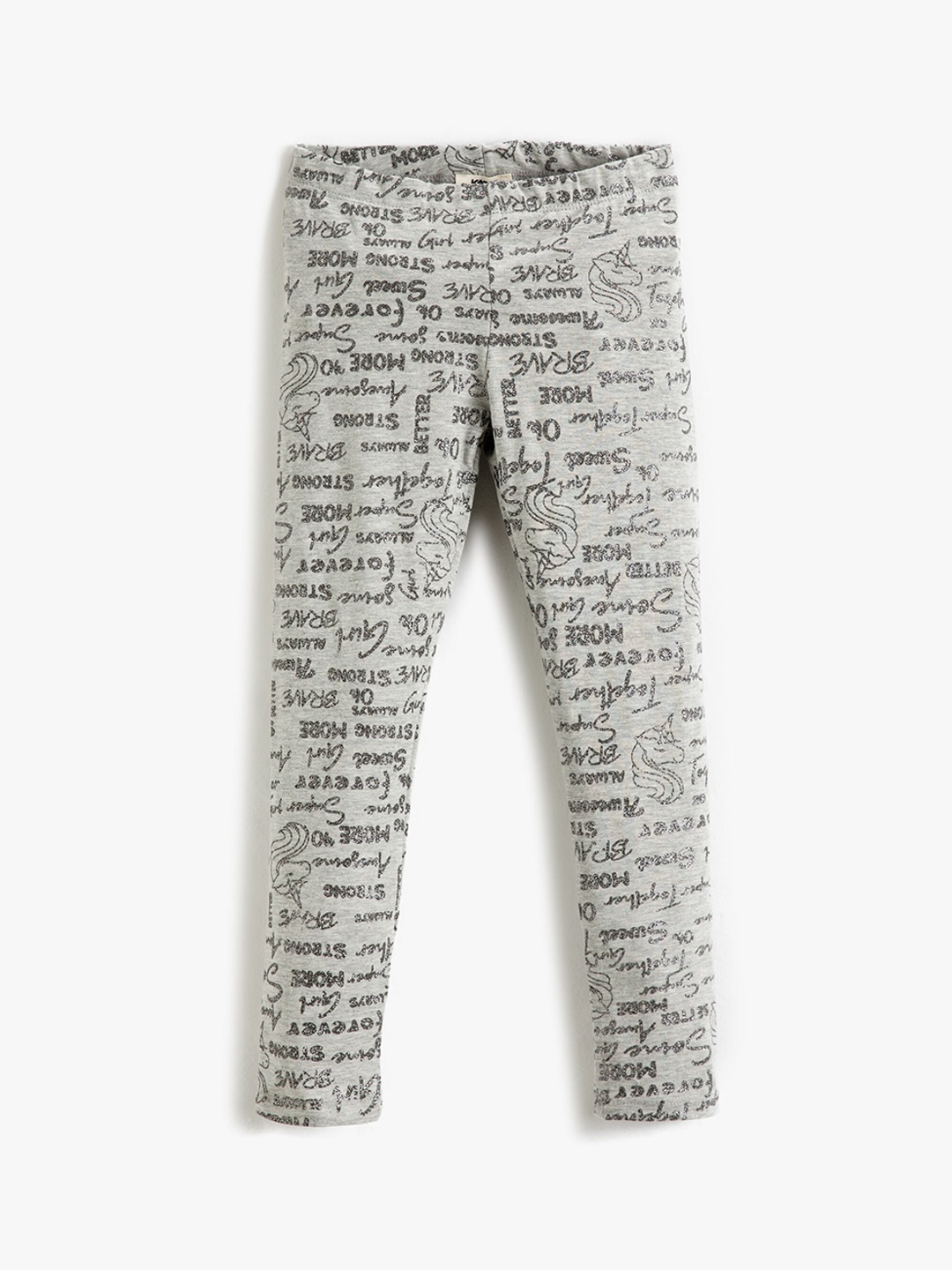 

Koton Girls Printed Leggings, Grey melange