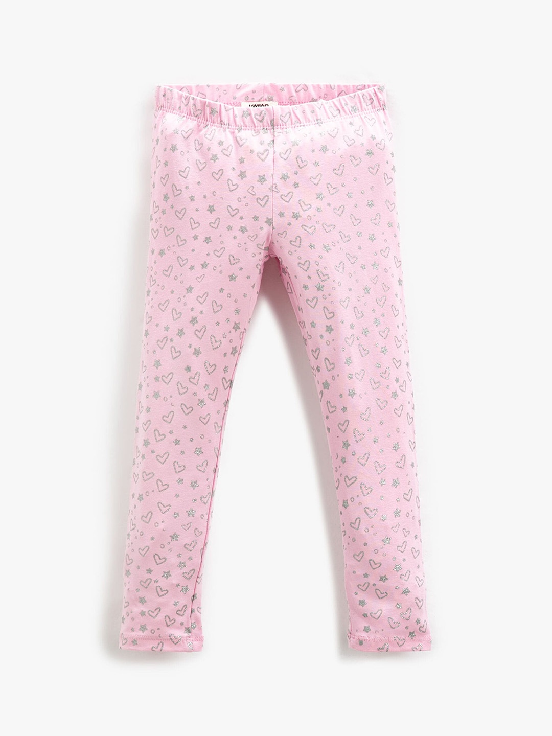 

Koton Girls Conversational Printed Leggings, Pink