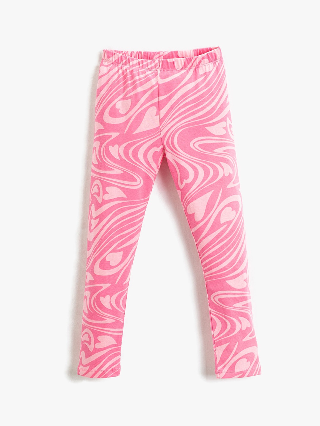 

Koton Girls Mid Rise Abstract Printed Leggings, Pink