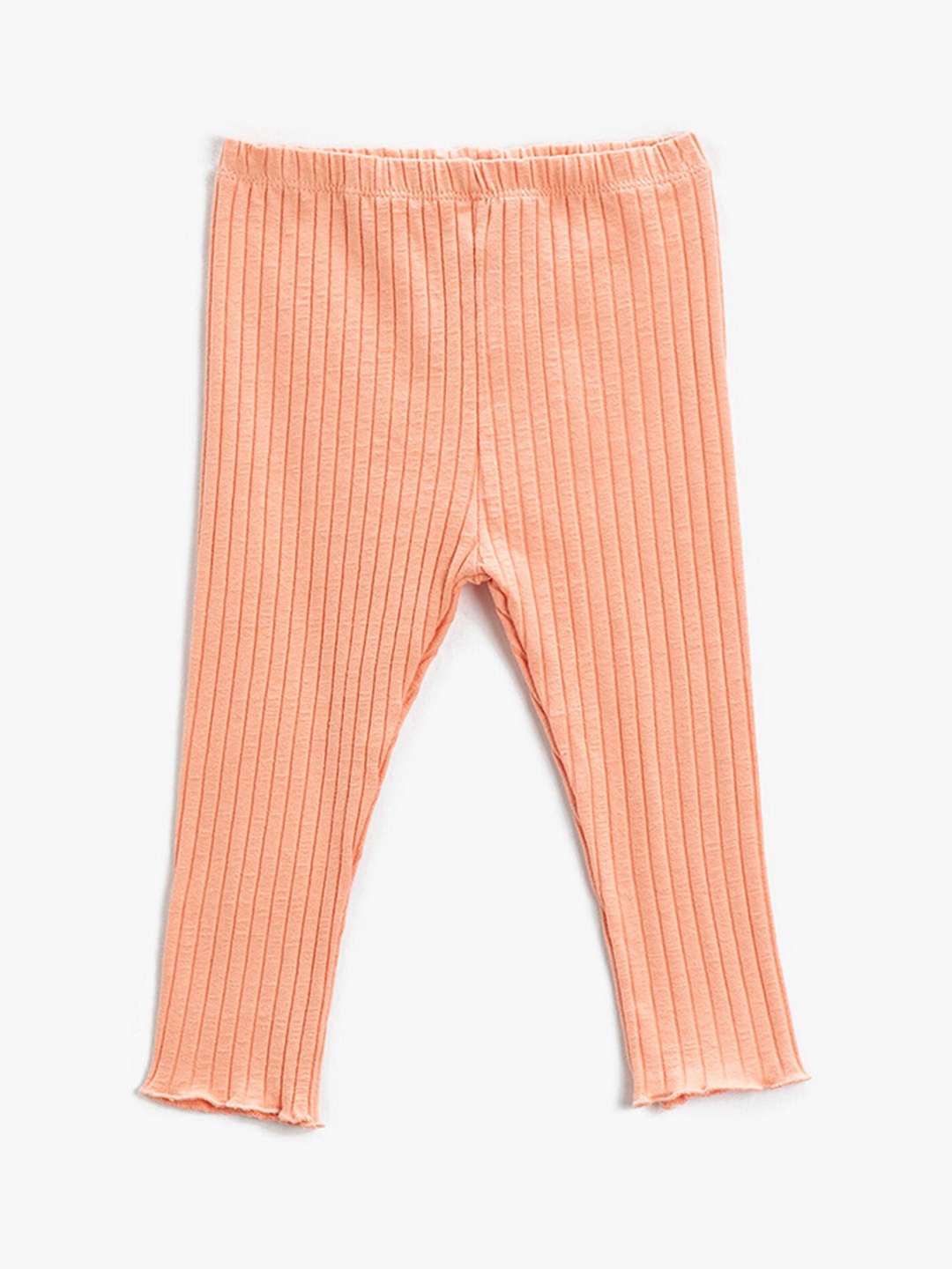 

Koton Girls Mid Rise Self Design Ribbed Leggings, Orange